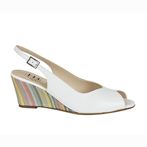 HB Shoes Italia - Saffron Ladies White Wedge Sandals 