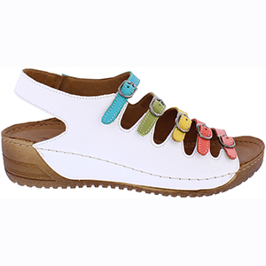 Adesso Ladies Sandals - Astrid In White Multi Rainbow