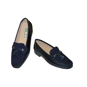 HB Shoes Italia - Navy Croc & Suede Loafers