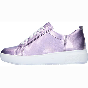 Waldlaufer Ladies Leather Lace Up's - H-Viven In Metallic Patent Lilac