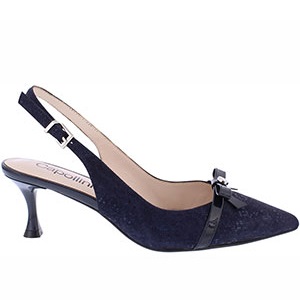 Capollini Ladies Slingback Shoes - Allegra In Dark Navy