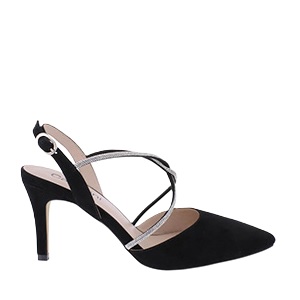 Capollini Ladies Slingback Shoes - Charlotte In Black Suede