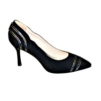 Capollini Ladies Court Shoes Elsie In Black Suede