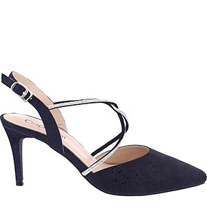 Capollini Ladies Sling Back Shoes - Charlotte In Navy