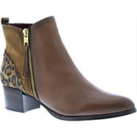 Sale - Capollini - Delta Women's Ankle Boots In Tan & Leopard
