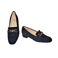 HB Italia Shoes - Navy Suede Loafer Shoes 