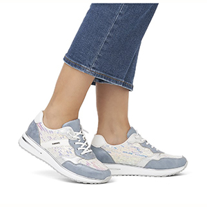 SALE - Remonte Soft - D1G01-80 Ladies Blue & White Combination Lace Up