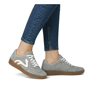 Rieker - M5512-45 Ladies Grey Casual Lace Up Trainer Shoes
