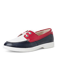Tamaris Womens Boat Shoes In Navy, Red & White