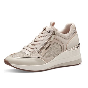 Tamaris Ladies Cream Wedge Trainer 1-23703-41-497