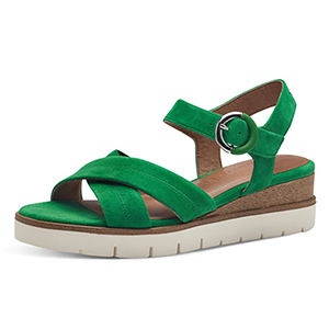 Tamaris Ladies Soft Green Suede Sandals