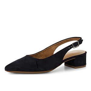 Tamaris Ladies Navy Suede Leather Sling Back Sandals