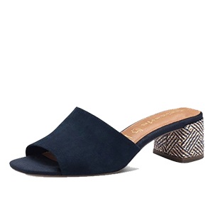 Tamaris Ladies Navy Suede Mule