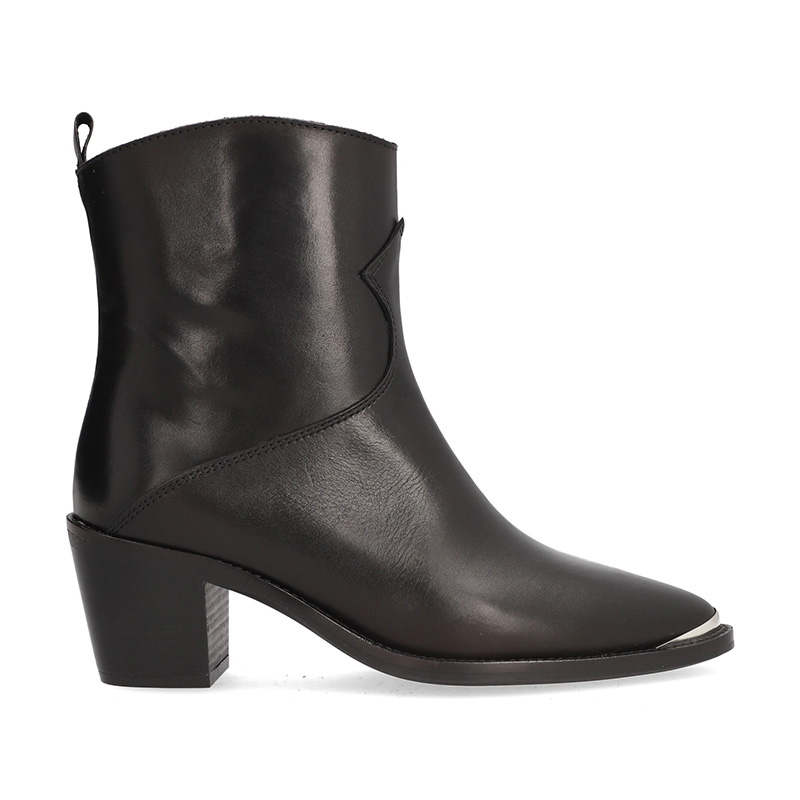 Alpe - Ladies Black Leather Western Inspired  Ankle Boots