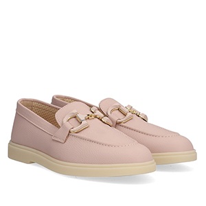 Alpe - Ladies Rose Pink Leather Loafer Shoes