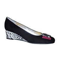 Azuree - Women's Wedge Shoes In Black Suede