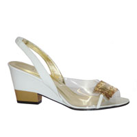 Azuree - White And Gold Wedge Sandals