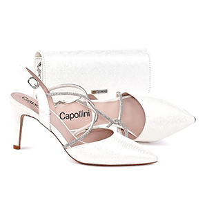 Capollini Ladies Sling Back Shoes - Charlotte In Cream 