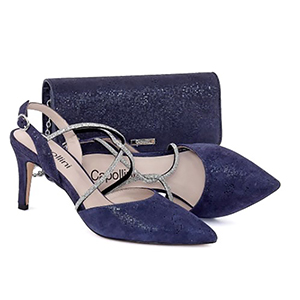 Capollini Ladies Sling Back Shoes - Charlotte In Navy