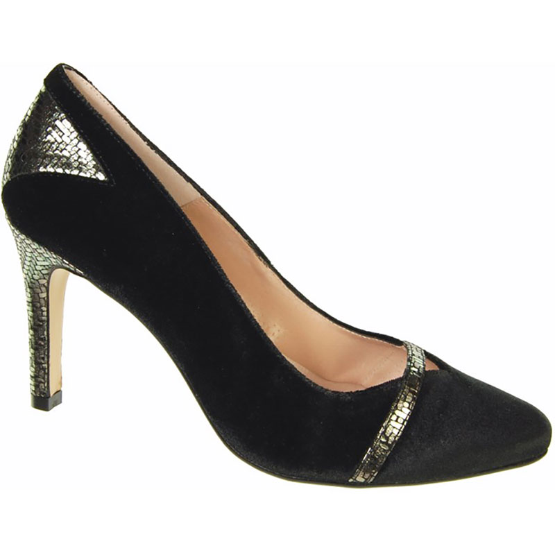 Capollini Shoes Edee Black Velvet Court