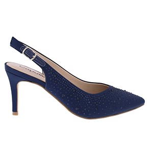 Capollini Ladies Sling Back Shoes - Florence In Navy
