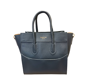 Elizabeth James Italian Large Denim Blue Leather Tote 