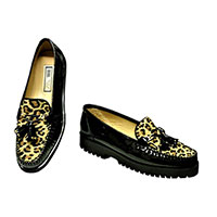 HB Italia Loafer Shoes - Black Patent & Animal Print
