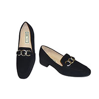 HB Italia Shoes - Ladies Black Suede Loafers