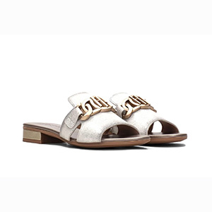 SALE - Hispanitas Lena Ladies Leather Mules In Silver 