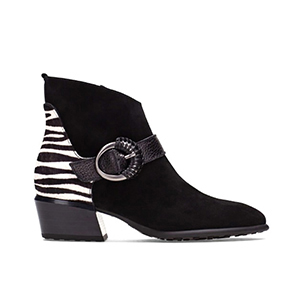 Hispanitas Verona - Ladies Black Ankle Boots With Zebra Detail