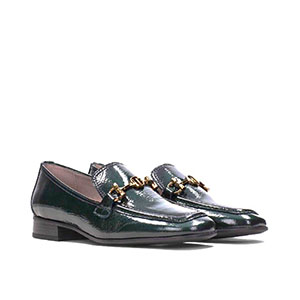 Burberry link detail patent leather loafers sales
