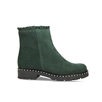 Sale - Lisa Kay Ladies Boots - Frill In Bottle Green Suede