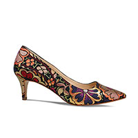Sale Now £30.00 -  Lisa Kay Shoes - Women's Court Shoes Jacqui In Fleur Metal