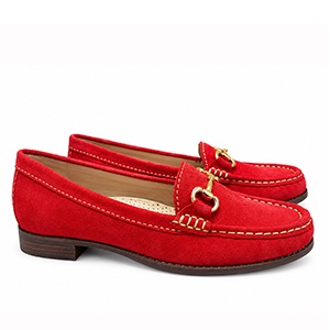 Maria Lya - Ladies Loafer Shoes In Cherry Red