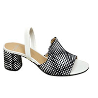 Perlato Women's Black & White Dressy Sandals