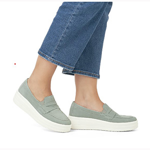Remonte Soft - D1C05-52 Ladies Pastel Green Slip On Shoes 