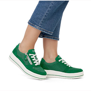 Remonte Soft - D1C04-52 Ladies Green Lace Up Trainers