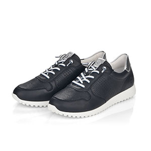 Remonte - D3100-14 Ladies Navy Leather Trainer Shoe