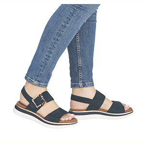 Remonte - D1J62-14 Women's Navy Suede Sandals 