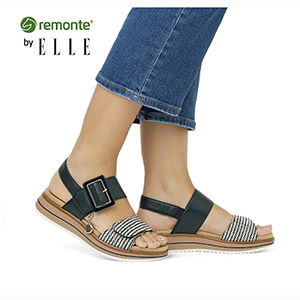Remonte - D1J53-02 Ladies Black Combination Sandals 