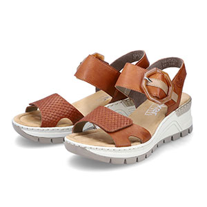 Rieker - 66474-24 Ladies Brown Wedge Sandals 