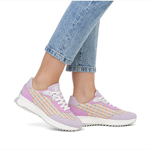 Rieker Evolution  - W1300-90 Ladies Multi Lilac Lace Up Trainers