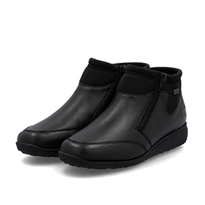 Rieker Tex 47270-00 - Ladies Black Twin Zip Water Resistant Boot