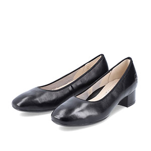 Rieker 49260-00 - Ladies Black Court Shoes 