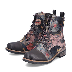 Rieker Tex - 94611-91 Ladies Multi  Floral Ankle Boots 