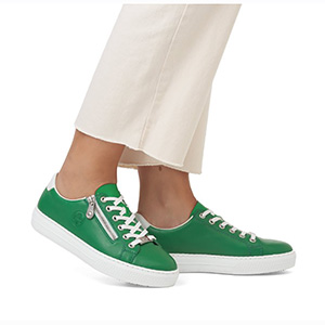 Rieker - L59L1- 52 Green Leather Lace Up's 
