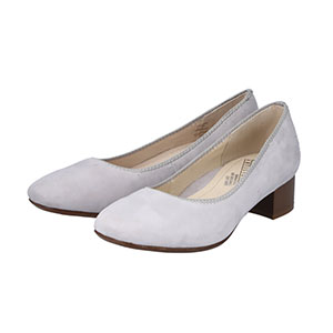 Rieker 49260-40 - Ladies Grey Suede Court Shoes