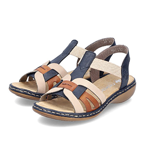 Rieker - 65918-90 Ladies Blue Combination Sandals 