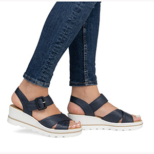 Rieker - 67463-14 Womens Pacific (Navy) Wedge Sandals