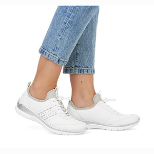 Rieker - L3259-80 Ladies White Slip On Shoe